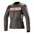 ALPINESTARS Мотокуртка кожаная DYNO V2 женская, Размер: 42, Цвет: Black/Stone/Red