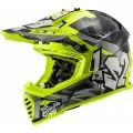 LS2 Шлем MX437 FAST, Размер: XXL, Цвет: CRUSHER Black H-V Yellow