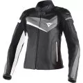 DAINESE Мотокуртка кожаная Veloster женская, Размер: 48, Цвет: Black/Grey/White