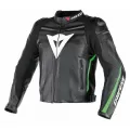 DAINESE Мотокуртка кожаная Super Fast Estivo, Размер: 60, Цвет: black/green