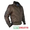 MOTOCYCLETTO Мотокуртка кожаная TOPGUN, Размер: S, Цвет: коричневый