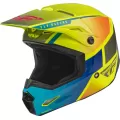 FLY RACING Шлем Kinetic, Размер: S, Цвет: Drift Blue/Hi-Vis Yellow/Charcoal