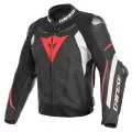 DAINESE Мотокуртка кожаная SUPER SPEED 3 PERF., Размер: 48, Цвет: Black/White/Fluo-Red