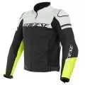 DAINESE Мотокуртка кожаная AGILE, Размер: 54, Цвет: Matt Black/White/Fluorescent Yellow