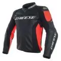 DAINESE Мотокуртка кожаная RACING 3, Размер: 54, Цвет: Black/Black/Fluo-Red
