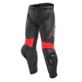 DAINESE Мотоштаны кожаные DELTA 3, Размер: 58, Цвет: Black/Black/Fluo-Red