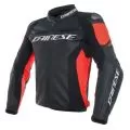 DAINESE Мотокуртка кожаная RACING 3 PERF, Размер: 52, Цвет: Black/Black/Fluo-Red