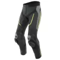 DAINESE Мотоштаны кожаные ALPHA PERF., Размер: 54, Цвет: Black/Matt-Gray/Fluo-Yellow