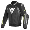 DAINESE Мотокуртка кожаная SUPER SPEED 3 PERF., Размер: 50, Цвет: Black/Matt-Gray/Fluo-Yellow