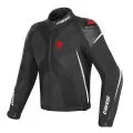 DAINESE Мотокуртка кожаная SUPER RIDER D-DRY, Размер: 50, Цвет: Blасk/White/Red