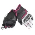 DAINESE Мотоперчатки CARBON D1 SHORT женские, Размер: XS, Цвет: black/white/ fucsia