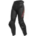 DAINESE Мотоштаны кожаные DELTA 3 женские, Размер: 40, Цвет: Black/Black/Fluo-Red