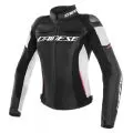 DAINESE Мотокуртка кожаная RACING 3 женская, Размер: 38, Цвет: black/white/fuxia
