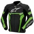 ALPINESTARS Мотокуртка кожаная CELER, Размер: 52, Цвет: black/green