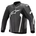 ALPINESTARS Мотокуртка кожаная FASTER V2, Размер: 58, Цвет: blаck-white
