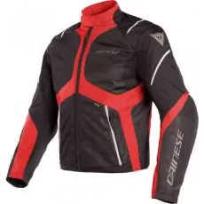 DAINESE Мотокуртка SAURIS D-DRY, Размер: 46, Цвет: black/tour red/light gray