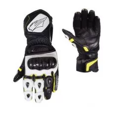 RUSH Мотоперчатки RSX, Размер: M, Цвет: Черный/Белый/Желтый