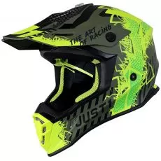 JUST1 Шлем J38, Размер: S, Цвет: желтый/черный/хаки матовый