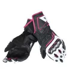 DAINESE Мотоперчатки CARBON D1 LONG женские, Размер: L, Цвет: black/white/ fucsia