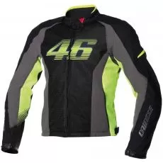 DAINESE Мотокуртка VR46 AIR, Размер: 46, Цвет: Black/Fluo-yellоw