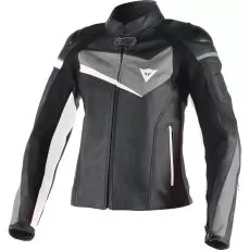DAINESE Мотокуртка кожаная Veloster женская, Размер: 48, Цвет: Black/Grey/White