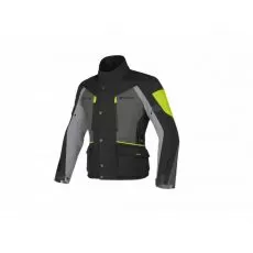 DAINESE Мотокуртка Temporale D-Dry, Размер: 46, Цвет: Black/Grey/Yellow Fluo