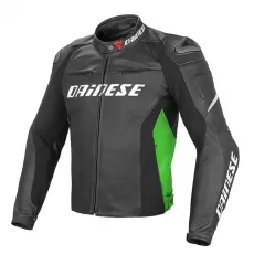 DAINESE Мотокуртка кожаная RACING D1, Размер: 56, Цвет: black/green