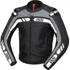 IXS Мотокуртка кожаная RS-500, Размер: 50, Цвет: BLACK-GREY-WHITE