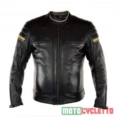 MOTOCYCLETTO Мотокуртка кожаная CAFE RACER, Размер: S, Цвет: черный