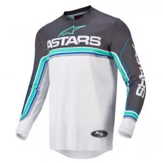 ALPINESTARS Джерси FLUID, Размер: S, Цвет: SPEED Anthracite/Light Gray/Blue 2022