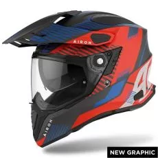 AIROH Шлем COMMANDER, Размер: M, Цвет: BOOST RED/BLUE MATT