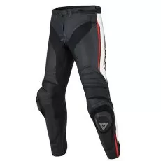 DAINESE Мотоштаны кожаные MISANO, Размер: 54, Цвет: Black/White/Fluo-Red