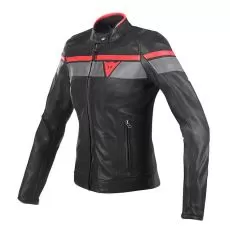 DAINESE Мотокуртка кожаная BLACKJACK женская, Размер: 42, Цвет: black/red