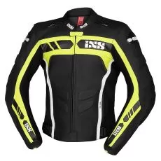 IXS Мотокуртка кожаная RS-600, Размер: 48, Цвет: Black/Yellow Fluo