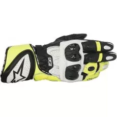 ALPINESTARS Мотоперчатки GP PLUS R, Размер: XL, Цвет: Black/White/Yellow Fluorescent