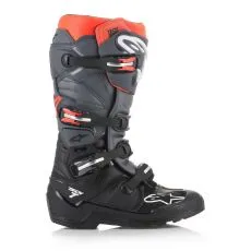 ALPINESTARS Мотоботы TECH 7 ENDURO, Размер: 8, Цвет: Black/Gray/Red Fluorescent