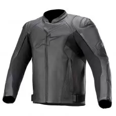 ALPINESTARS Мотокуртка кожаная FASTER V2, Размер: 50, Цвет: Black-Black