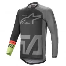ALPINESTARS Джерси RACER, Размер: L, Цвет: COMPASS Black/Dark Gray/Green Fluo