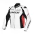 DAINESE Мотокуртка кожаная RACING D1, Размер: 60, Цвет: White/Black/Fluo-Red