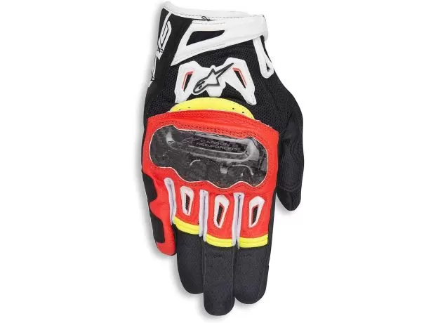 ALPINESTARS Мотоперчатки SMX-2 AIR v2, Размер: S, Цвет: Black/Red Fluorescent/White/Yellow Fluorescent