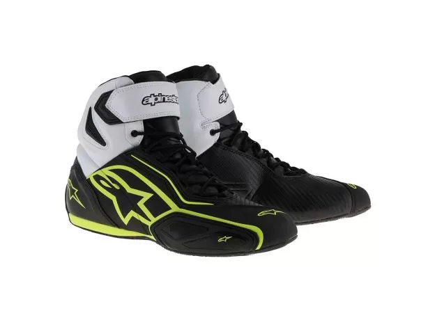 ALPINESTARS Мотоботы FASTER 2 WATERPROOF, Размер: 8.5, Цвет: Black/White/Yellow Fluorescent