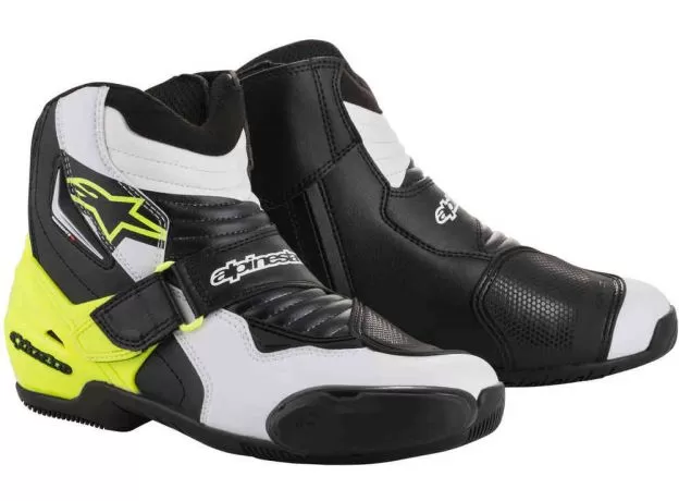 ALPINESTARS Мотоботы SMX-1 R, Размер: 41, Цвет: Black/White/Yellow Fluorescent