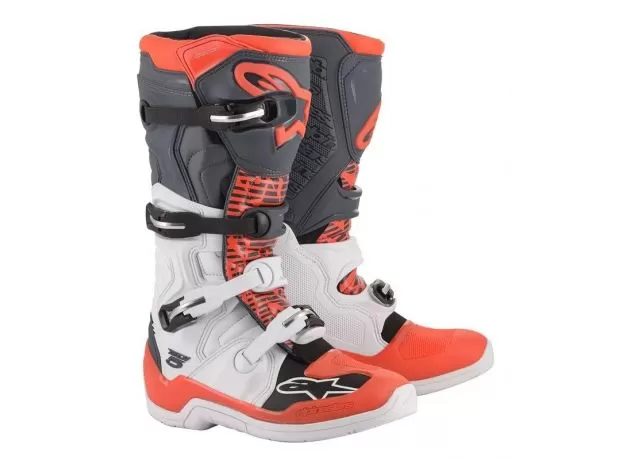 ALPINESTARS Мотоботы TECH 5, Размер: 11, Цвет: White/Gray/Red/Fluo
