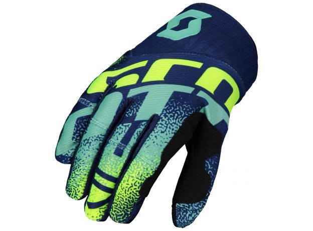 SCOTT Мотоперчатки 450, Размер: XXL, Цвет: NOISE Blue/Yellow