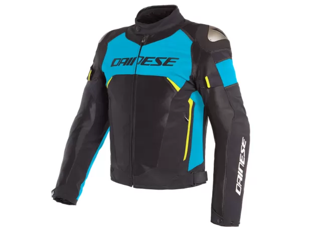 DAINESE Мотокуртка DINAMICA AIR D-DRY, Размер: 54, Цвет: Black/Fire-Blue/Fluo-Yellow