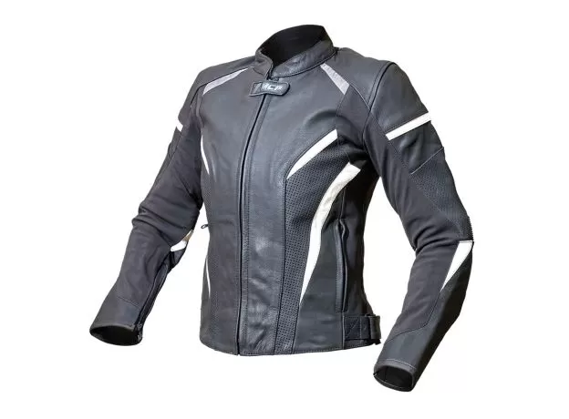 MCP Мотокуртка кожаная Valencia женская, Размер: S, Цвет: чeрно-белый