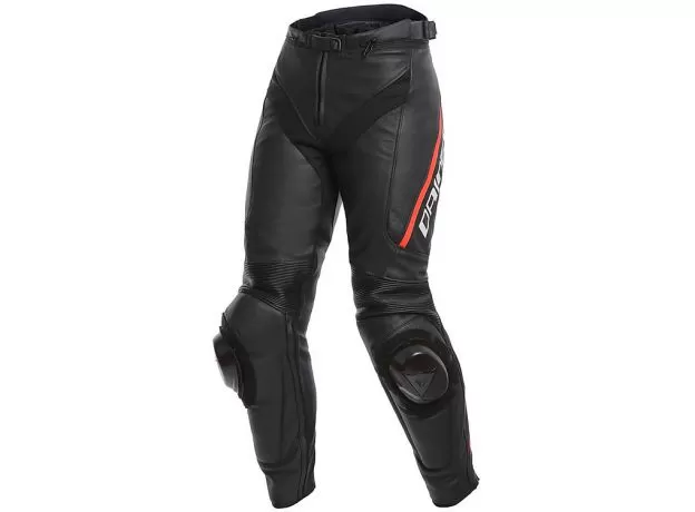 DAINESE Мотоштаны кожаные DELTA 3 женские, Размер: 38, Цвет: Black/Black/Fluo-Red