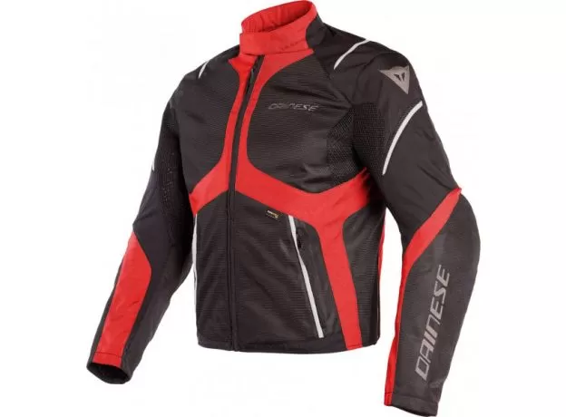 DAINESE Мотокуртка SAURIS D-DRY, Размер: 46, Цвет: black/tour red/light gray