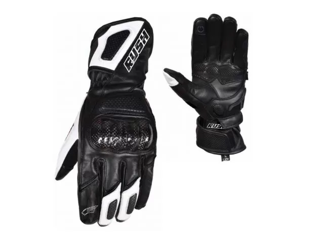RUSH Мотоперчатки IMPULSE, Размер: XS, Цвет: чeрный/белый