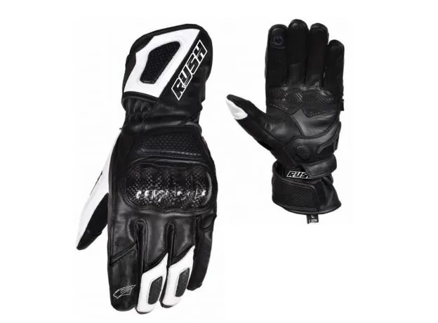 RUSH Мотоперчатки IMPULSE, Размер: S, Цвет: чeрный/белый